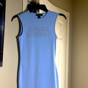 Angel Energy Fitted Dress - Baby Blue